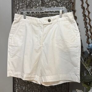 Kim Rogers White Bermuda Shorts Lightweight Summer Style